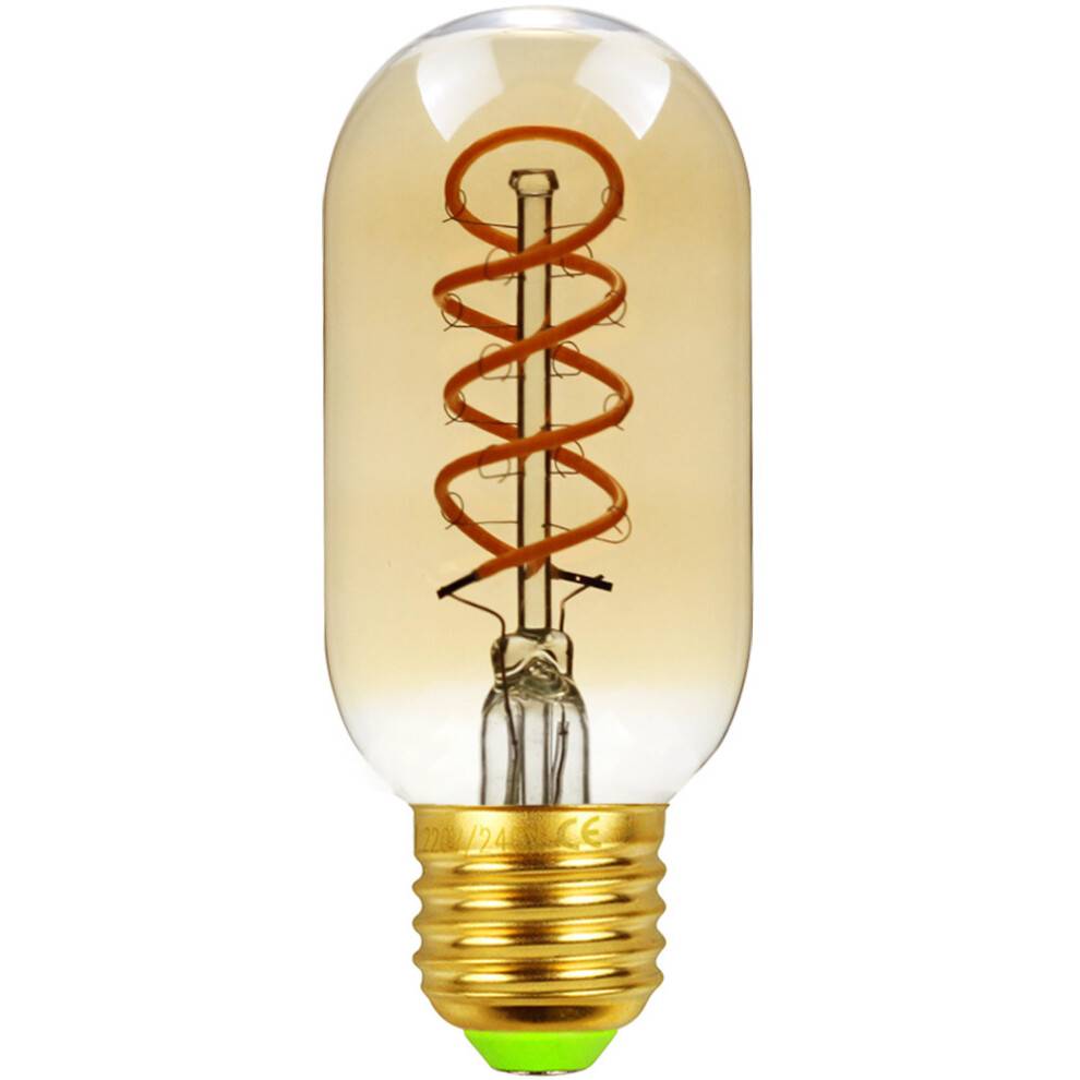 Ravfarvet glas, E26-fatning Vintage LED-pærer med energibesparende teknologi, retro rørformet varm glød, supertynd spiralformet glødetråd,