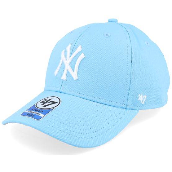 47 Brand - MLB Blå adjustable Keps - Kids New York Yankees Raised Basic Mvp Columbia Adjustable @ Hatstore