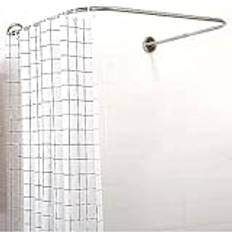 Böjd duschgardinstång u-formad spänning duschstång för badrum rostfritt stål teleskopisk duschstång för hörn ingen borrning krävs svart (storlek: 80 x 80 x 80 cm Färg: A)