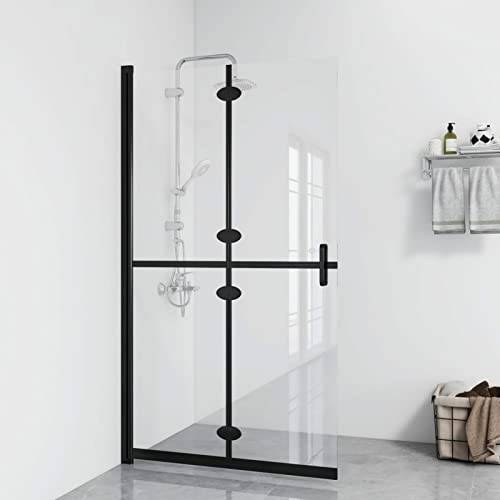 Homgoday Vikbar duschvägg transparent ESG-glas 120 x 190 cm, badhölje, badrum duschskärmpanel, duschskärm skiljevägg skåp väggar omger dörr