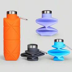 1 st. 700 ml stor hopfällbar vattenflaska, kreativ silikonvattenkokare för utomhusbruk, sportvattenflaska, diamantformad hopfällbar vattenflaska, lämp - Multifärgad (Lila,grå,orange färg,blå)