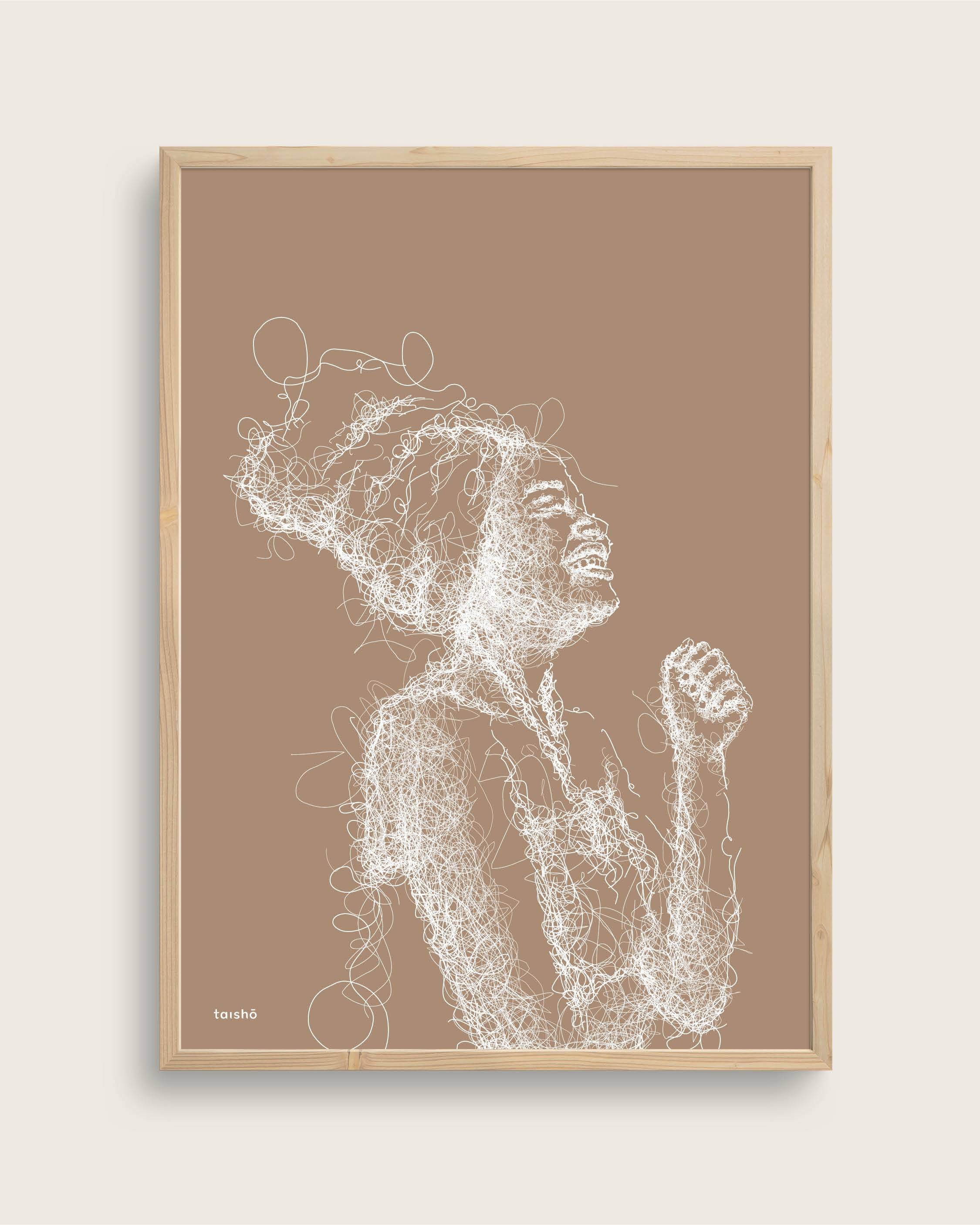 Lysere Tider | Størrelse 100x140 (akustikprint inkl. egetræsramme) | Taishō