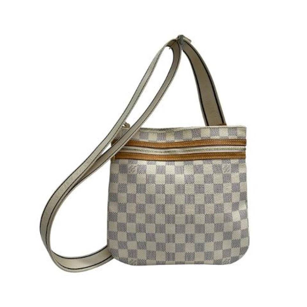 Louis Vuitton Vintage Pre-owned Damier Azur Skuldertaske - Vintage - Dame - Blå - ONE SIZE - Uld