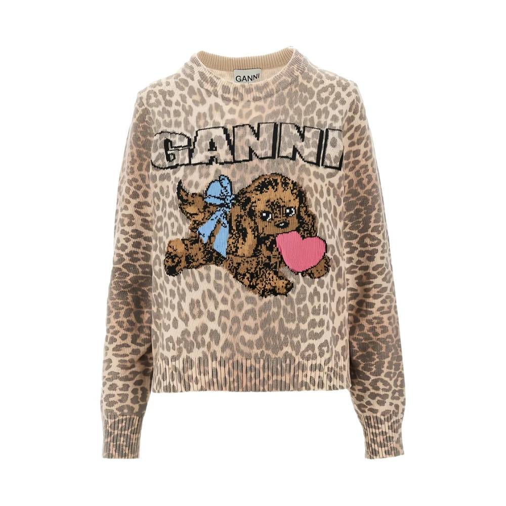 Ganni - Puppy Wool Sweater Stickade Tröjor - Dam - M -