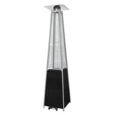 Terrassevarmer med flamme 227cm sort