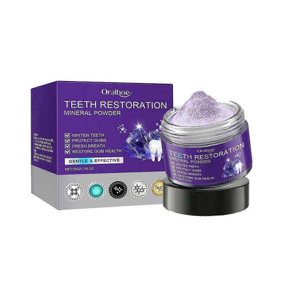 Mineral Powder Teeth Whitening for Dental Restoration and Enamel Strengthening