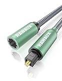 RAWAUX Optisk kabel förlängning 1 m optisk ljudkabel digitalt ljud