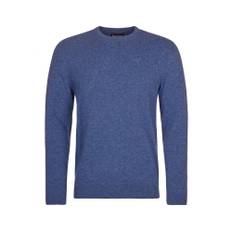 Barbour, Stickade tröjor & koftor, Herr, 2Xl, Mjuk lammullströja med rund hals - blue (2XL)
