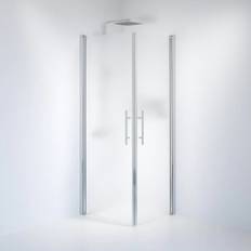 Vänern Duschhörn, Rak, Frostat Glas, Krom Profil