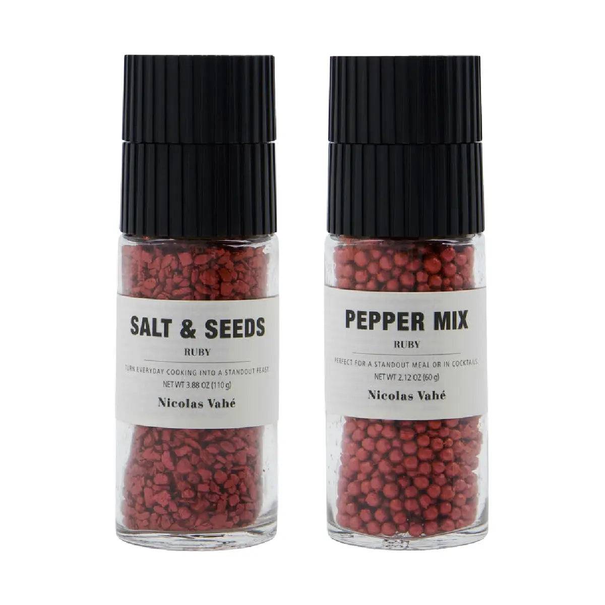 Nicolas Vahé – Gaveæske Ruby Salt & Seeds + Pepper Mix (110 g + 60 g)