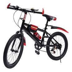 LENJKYYO 20 tums mountainbike, barn-MTB pojkar flickor, 7-/6-växlad barncykel, barn cykel, pojkcykel, hårt stål, citybike, skivbromssystem (röd 7-växlad)