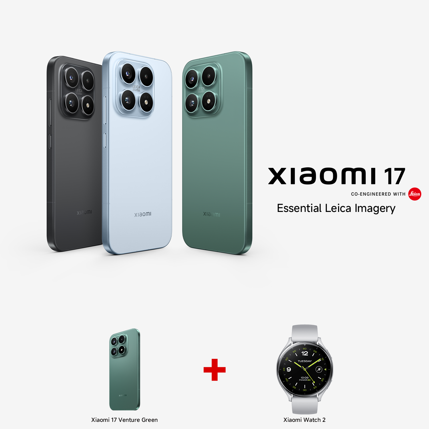 Xiaomi 17 12GB RAM 512GB ROM+ Watch 2 Bundle - Grön