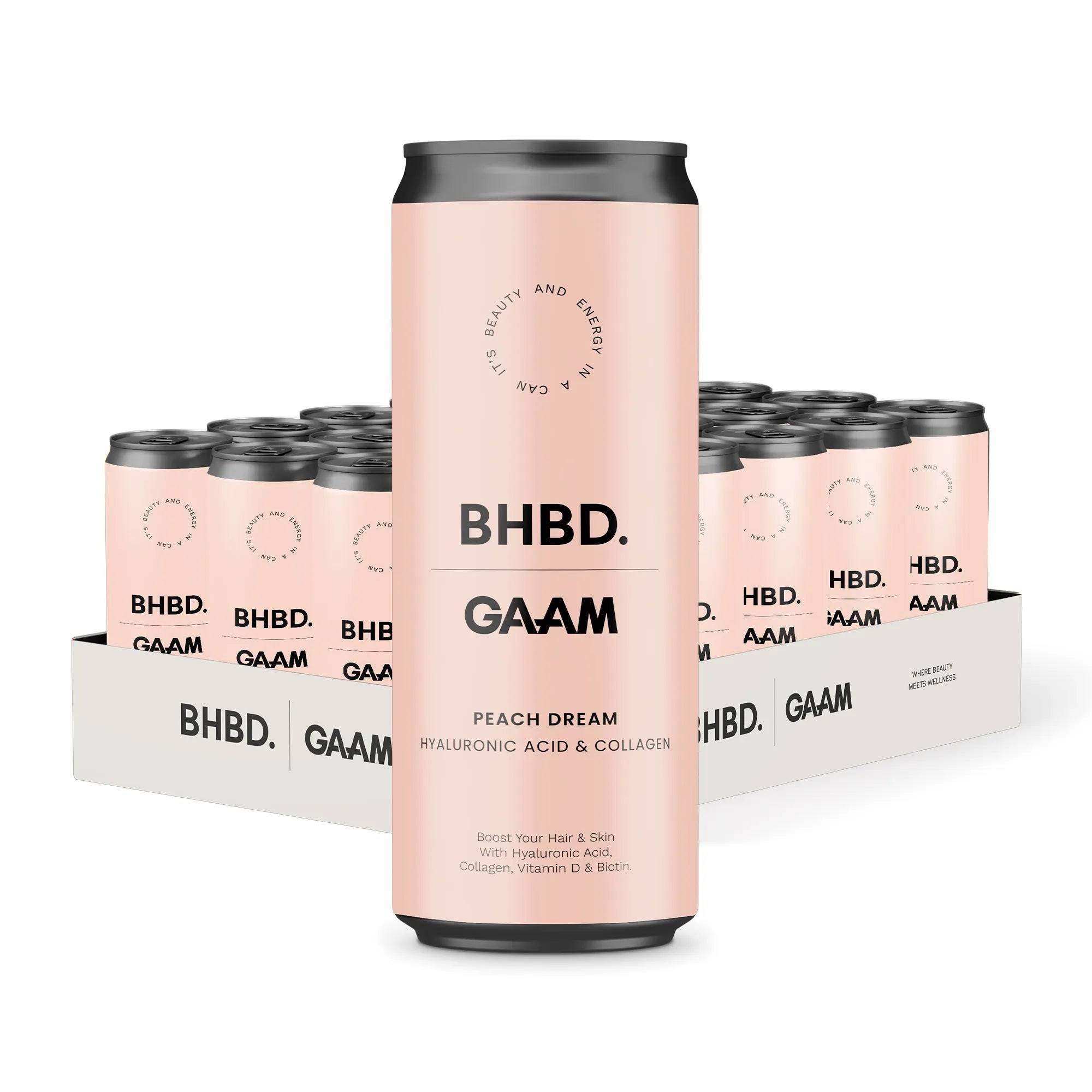 24 X Gaam X Bhbd Collagen Energy Drink 330 Ml Peach Dream