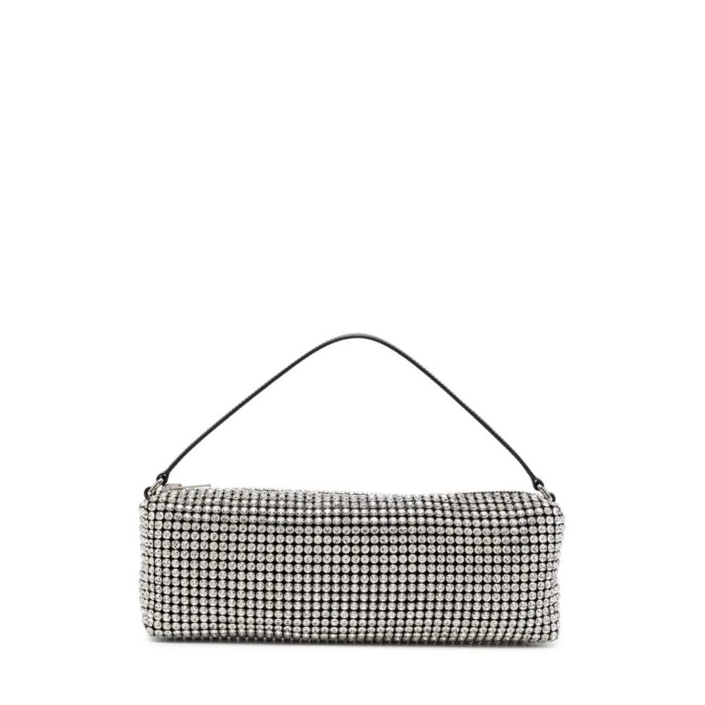 Alexander Wang Netdesign Krystaludsmykning Rektangulær Taske - Tasker - Dame - Grå - ONE SIZE - Læder