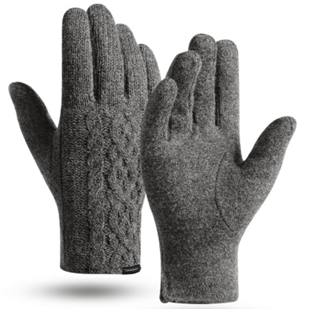 Varm handske til kvinder og mænd, merinould fuldfinger kompressionshandsker med temperaturregulerende blødt design, hudvenlige elastiske handsker