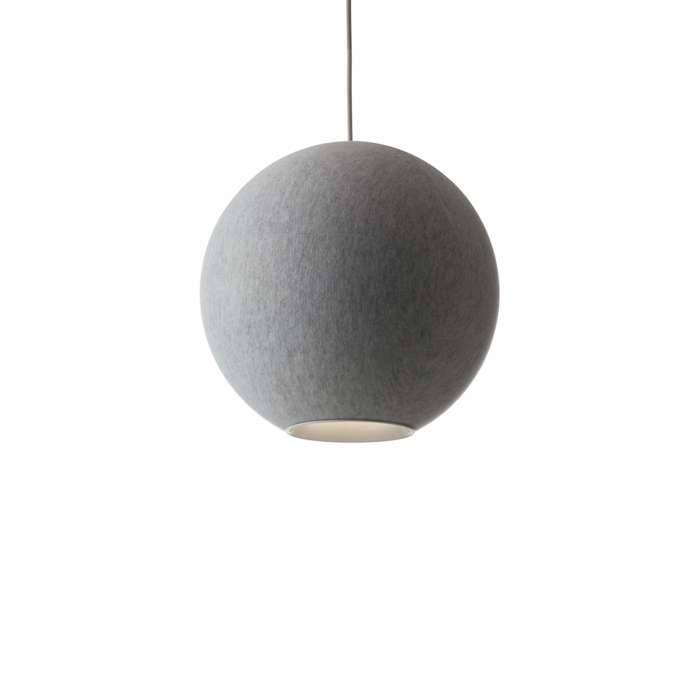 Akustiklampe Moon, Ø55 cm, Lysegrå.
