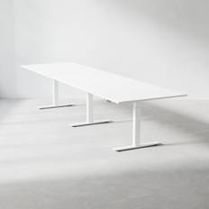 Hæve sænke konferencebord Modul, Størrelse 280 cm, Farve Hvid, Ben Hvid