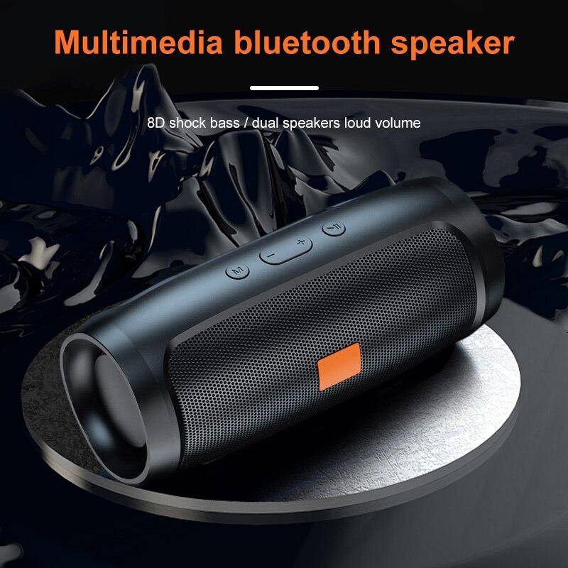 Bluetooth-högtalare Dubbelhögtalare Stereo Utomhus Tfusb Uppspelning Fm Röstsändning Bärbar Subwoofer 50 Trådlös Högtalare gray