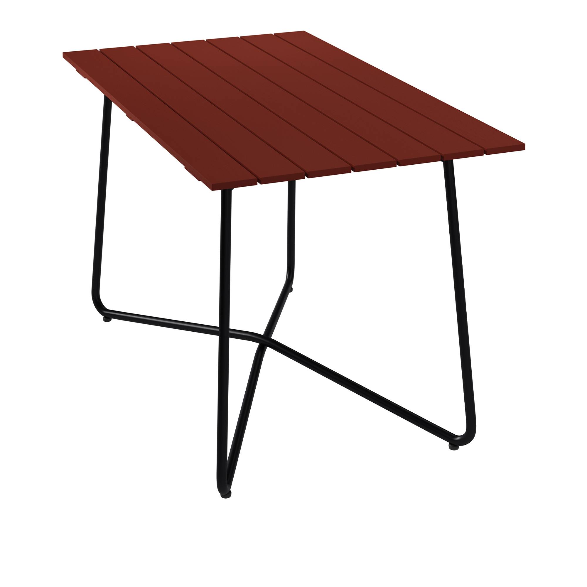 Grythyttan Stålmöbler - Bord B25A 120 cm Mörkröd ek / Svart stativ - Udendørs spiseborde - Træ farvet - Metal/Træ