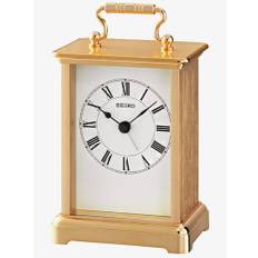 Seiko Clocks Gold Metal Mantel Clock QHE093G