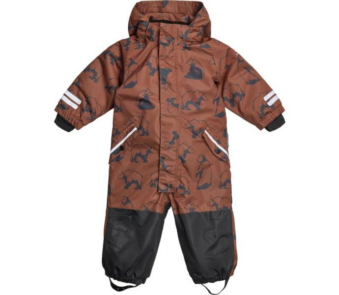 Hamra MR vinteroverall, BROWN AOP, Barn, 104