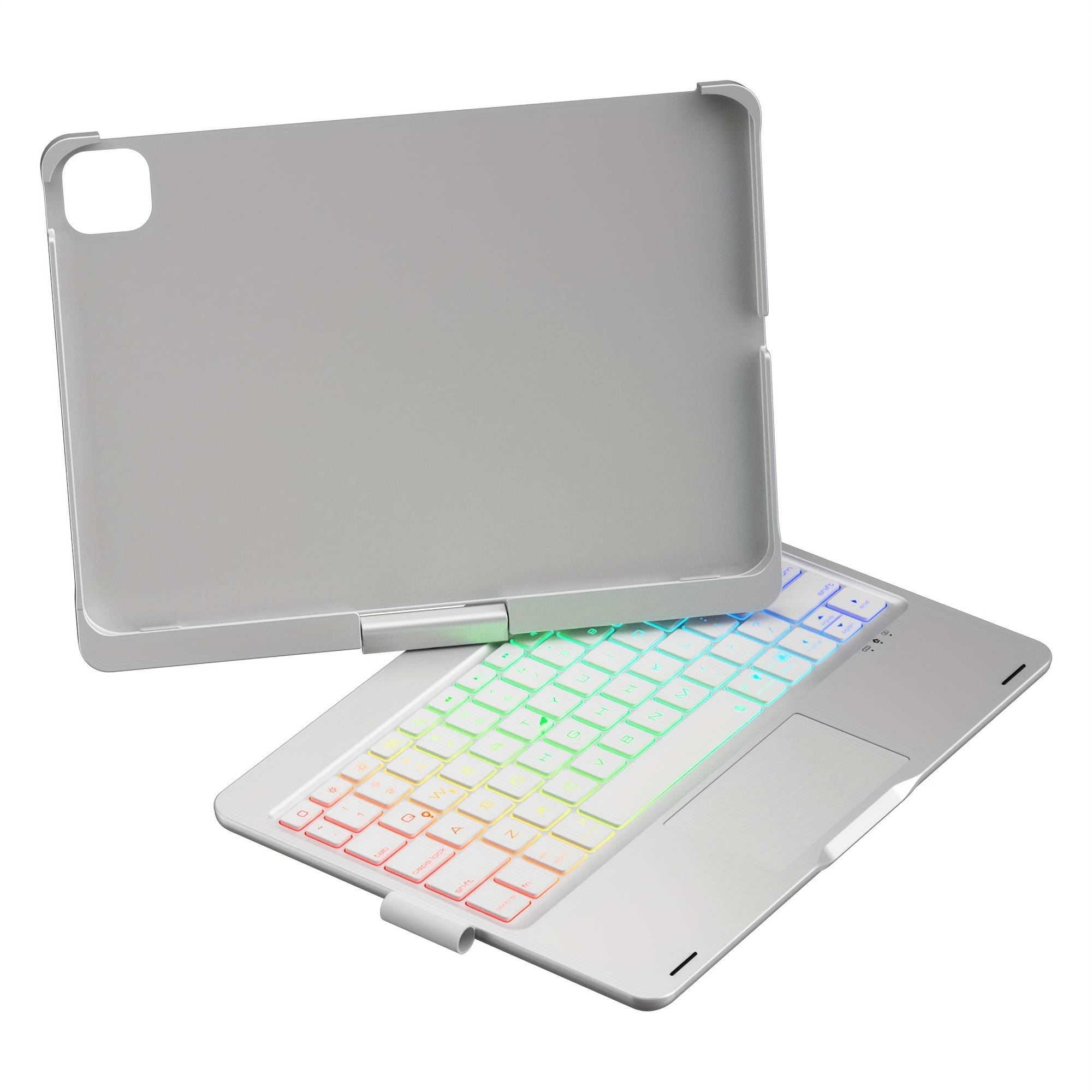 TEMU Case For Ipad 10th Generation&pad 11th (a16, 2025), Multi Touchpad, 360°swivel, Rainbow Backlight, Pencil Holder For Ipad 10th Gen 10.9 Inch 2022.