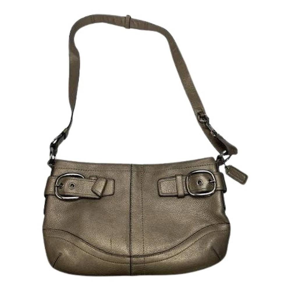 Coach Pre-owned Pre-owned Læder Skuldertaske - Vintage - Dame - Grå - ONE SIZE - Uld