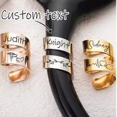 Personlig stetoskop-ID-bricka, graverad stetoskopnamnbricka, anpassad stetoskopberlock, stetoskop-ID-armband, present till sjuksköterska/läkare, julkl - Punkt 1 (silver,guld)