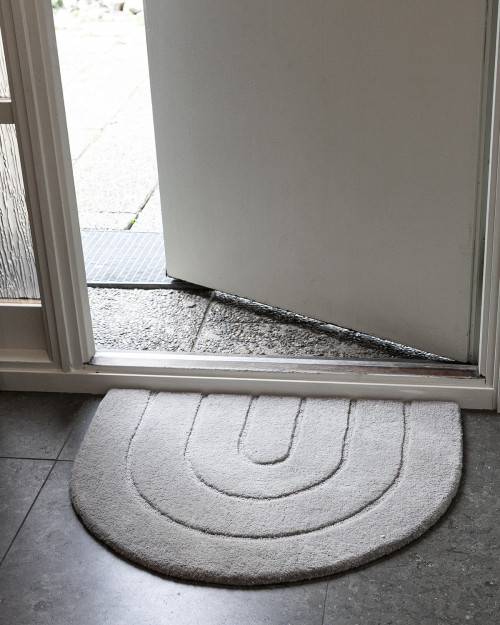 Curve grå - dörrmatta Halvmåne 50 x 80 cm - Grå (Halvmåne 50 x 80 cm)