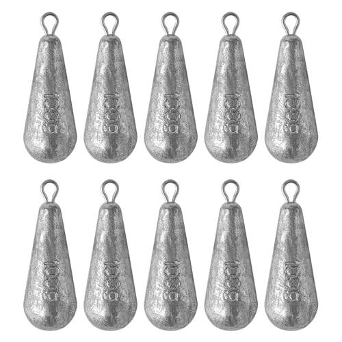 Alwonder 10 st fiske päronbly-set 90 g vikter fiske med järnring grundbly set bly fisketillbehör päronbly för båthäst djuphavsfiske