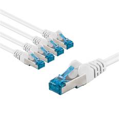 Cat 6a S/FTP PiMF Netværkskabel - Hvid - 2 m - 5 stk