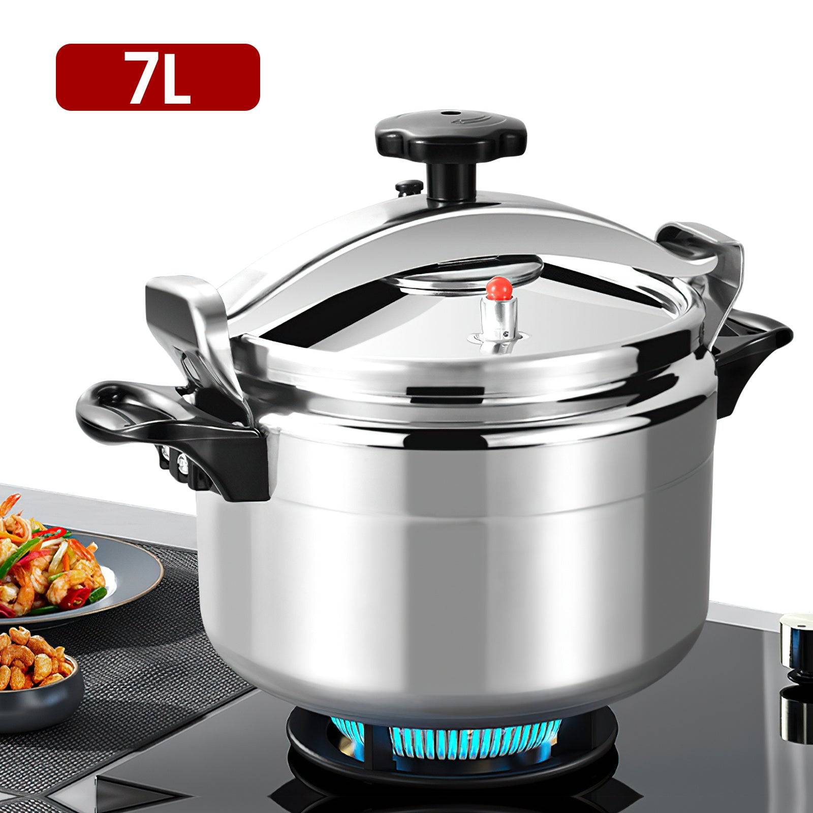 7L Safety Explosion-Proof Pressure Cooker AluminumMulti-Purpose HeavyDutyStovetop Pot - 7L