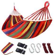 timiland Free For 1 to 2 Outdoor Storage Bag Wooden Made of Soft Cotton Fabric Hammock Hammock, Standing, Indoor, Anti-Fall, People, Hammock, Camping,