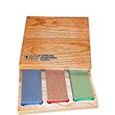 DMT Diamond Whetstone™ Diamant Schleifstein in Holzbox 6" Set Grob, Fein, Extrafein, Messerschärfer in Profiqualität, 15cm Wetzstein für Messer und Werkzeuge, Made in USA, W6EFC