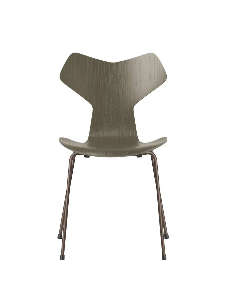 3130 Grand Prix stol i farvet ask af Arne Jacobsen Olive Green / Brown Bronze - Jacobsen Plus