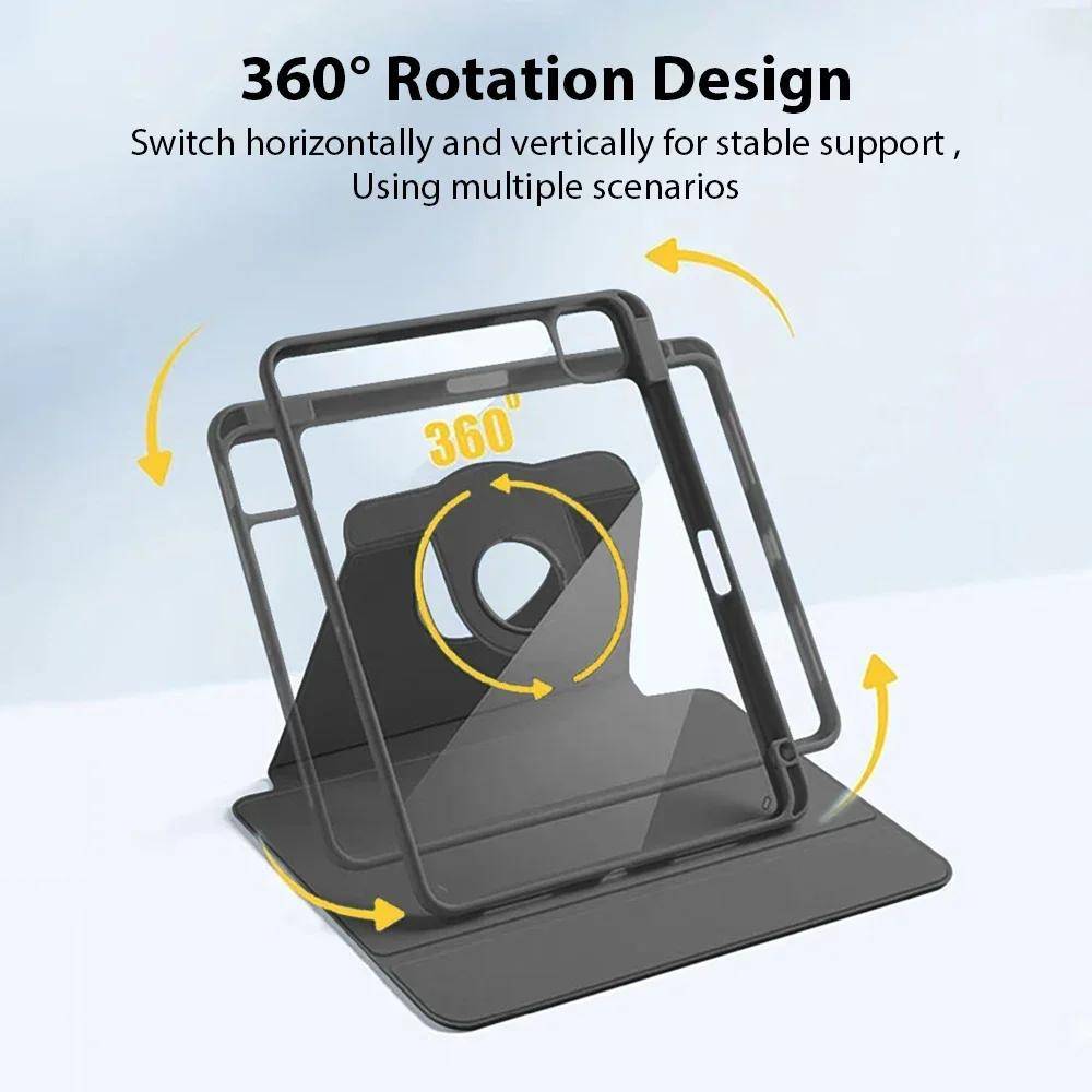360° Roterbart Fodral För iPad Pro 11 12.9 13 tum 2025 10:e 9:e Generationen Funda För Ipad Air 5 4 3 7:e 8:e 10.2 Mini 6 10.5 Skydd lavendel lila fär