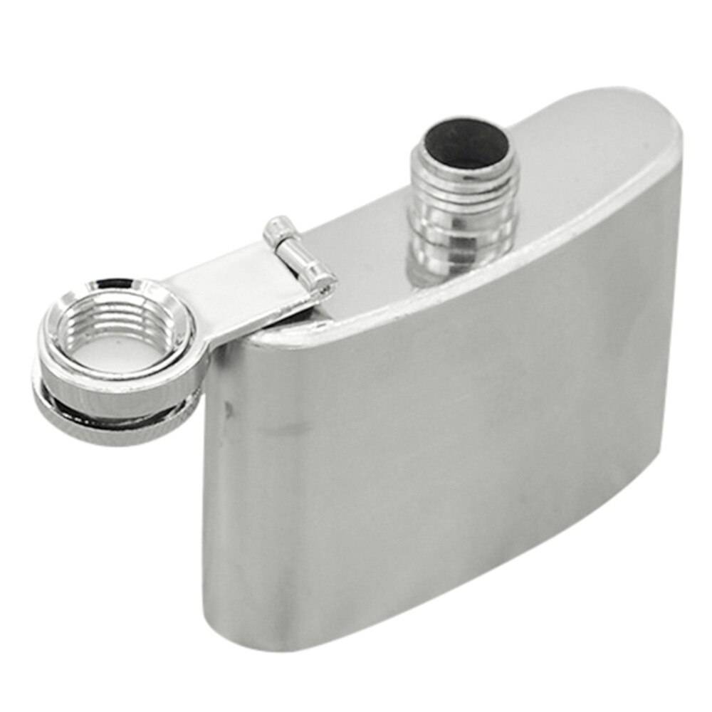 Rostfritt stål mini ficka höftkolv alkohol whisky sprit bärbar skruvkork 2 oz / 3.5 oz sprit höft kolv q40 - silver- 2oz