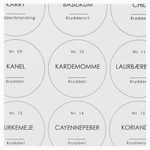 Rosalia – Runde etiketter til krydderiglas (2 varianter)
