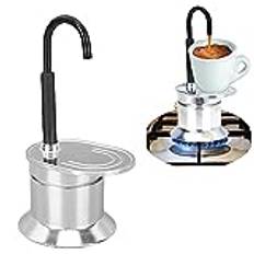 1 Kopp Moka Pot, Enkelrör Moka Pot Aluminiumlegering Spishäll Kaffebryggare i Rostfritt Stål Moka Pot i Italiensk Stil för Utomhusfester Resor