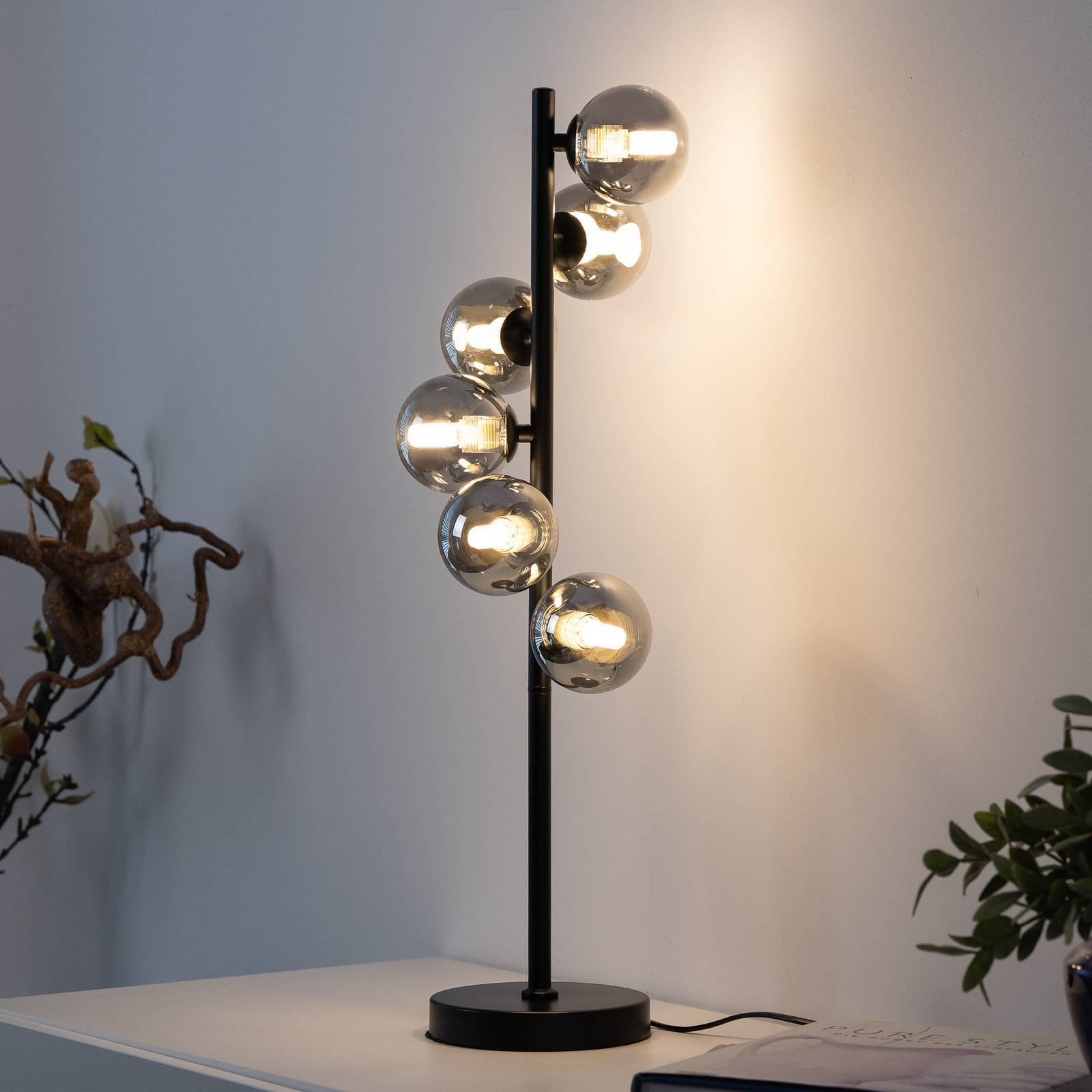 Schöner Wohnen Bordslampa Dubai, Svart, Vardagsrum / matsal, Metall, Modern, Bordslampa