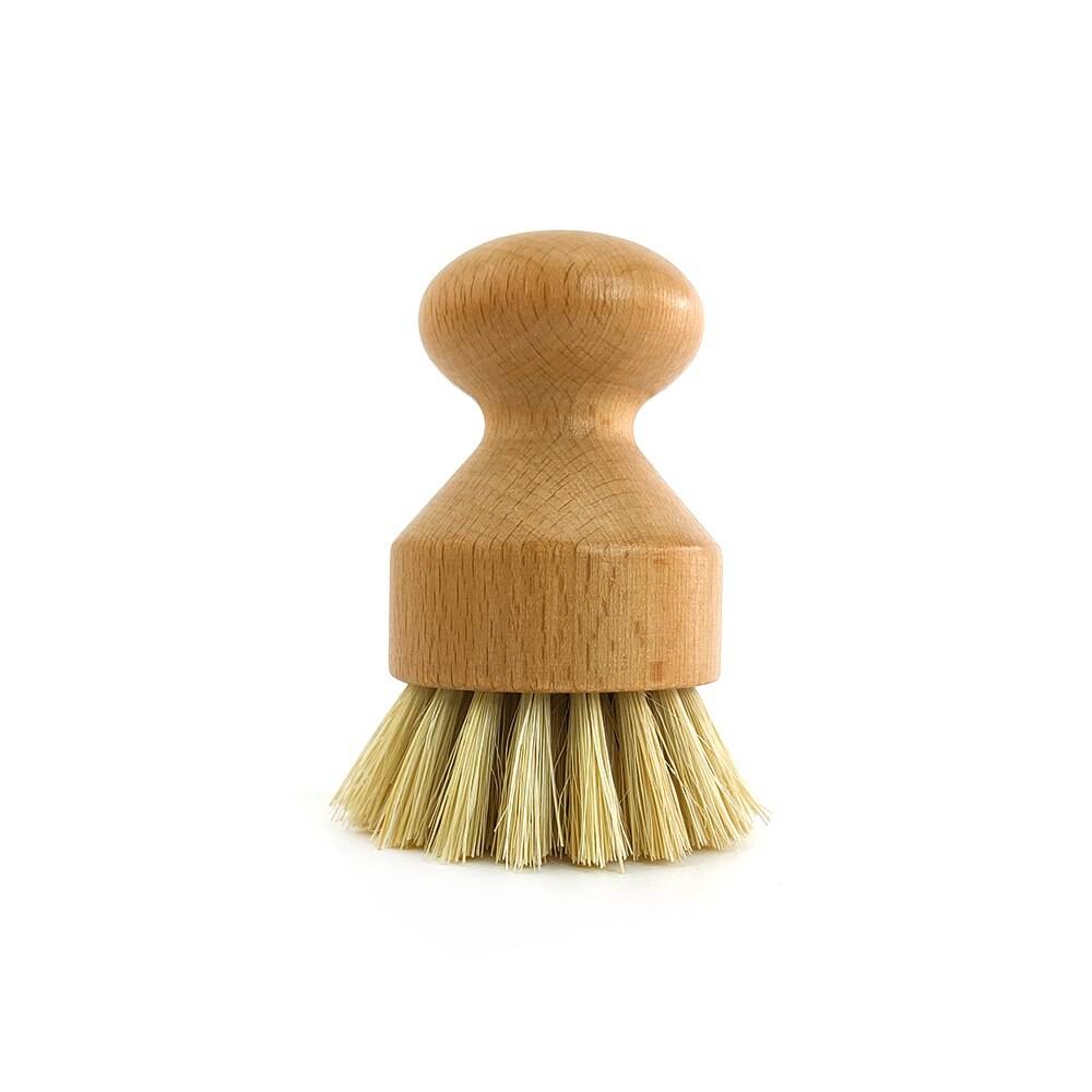 100% naturliga miljövänliga trähandtag rengöringsborste hampa borst kök rund bambu diskgryta borste - 41- a -1