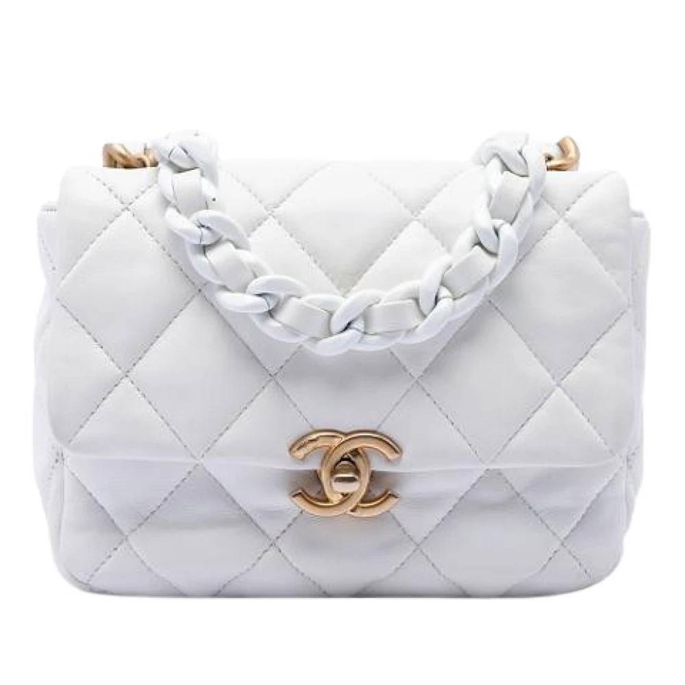 Chanel Vintage Pre-owned Vintage Flap Crossbody - Vintage - Dame - Hvid - ONE SIZE - Uld
