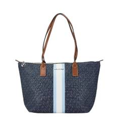 Michael Kors Pre-owned, Pre-owned, Dame, Blå, ONE SIZE, Tyl, Pre-owned canvas håndtasker