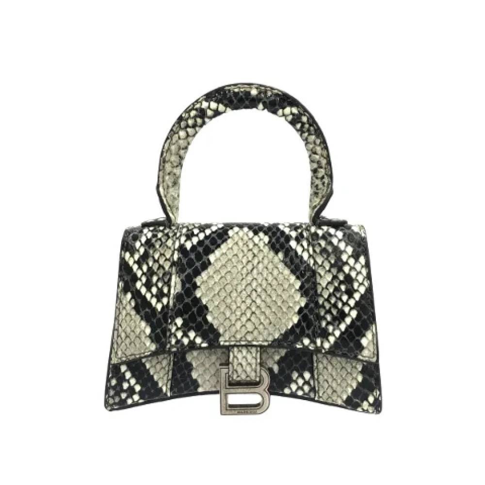 Balenciaga Vintage Pre-owned Hourglass Top Handle Bag - Vintage - Dame - Grå - ONE SIZE - Uld
