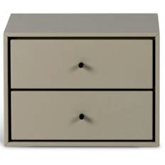 Mavis Volt Natbord Væghængt 2 Skuffer /sort - Sengebord Mdf Beige - 1353BVÄGD