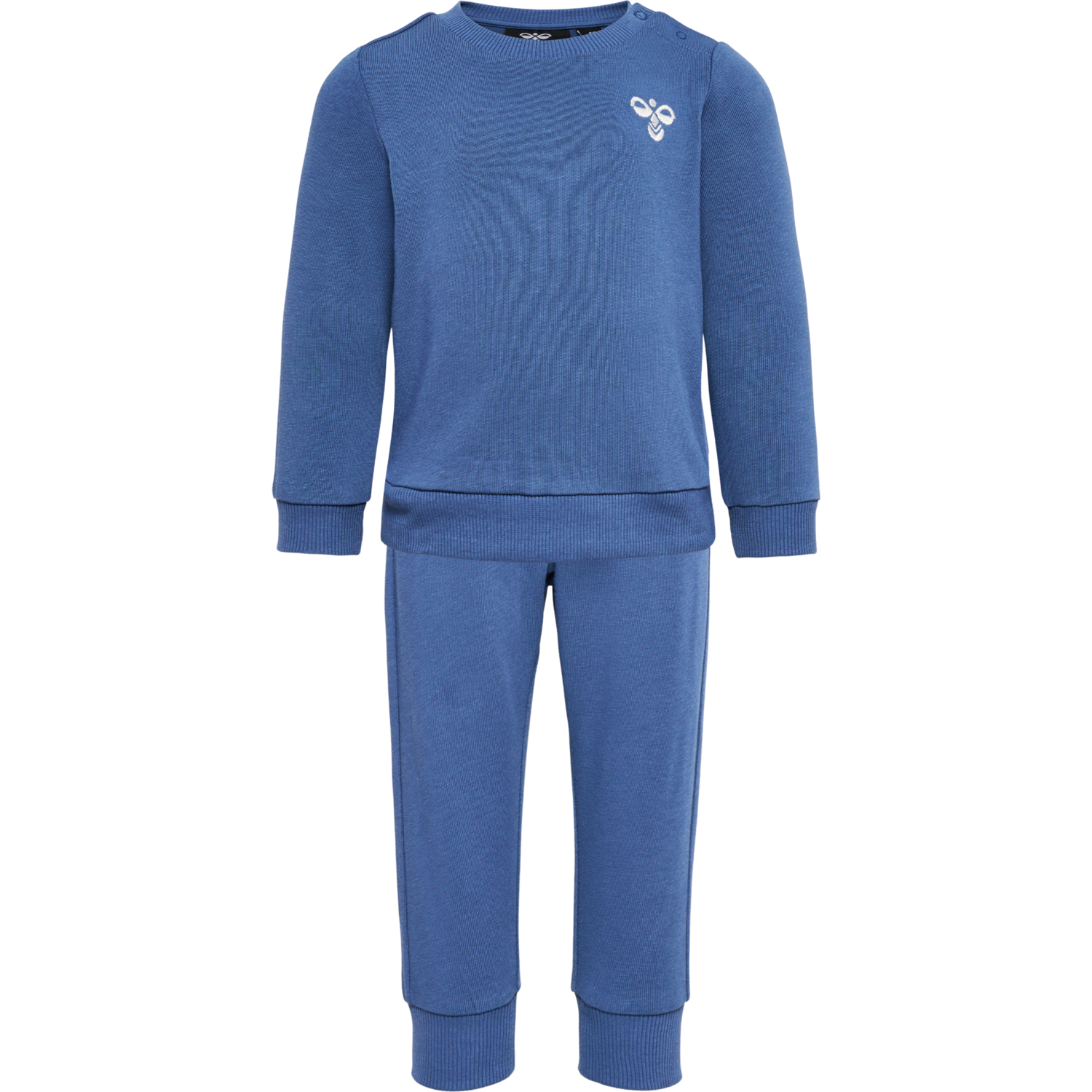 Hummel - Santo Crewsuit | Blå | Sweat Set | Nyfødt | Str: 56 - Hurtig levering 1-2 hverdage