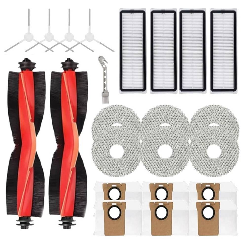 23Pcs for X20+ / X20 / X10+ / X10 Robot Vacuum: Main Brush, Filters, Side Brushes, Mop Pads, Dust Bags