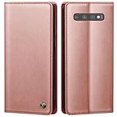 Mobiltelefonskal för Samsung Galaxy S10 Plus, fodral skyddsfodral för Galaxy S10 Plus, premium PU-läder, plånbok, flipfodral, väska, magnet, kortfack, ställfunktion, vikbar, för Samsung S10