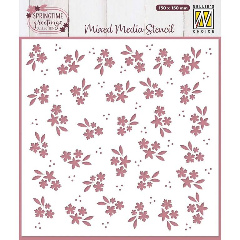 Mixed Media Stencil - 14,9x14,9cm - Spring Flowers