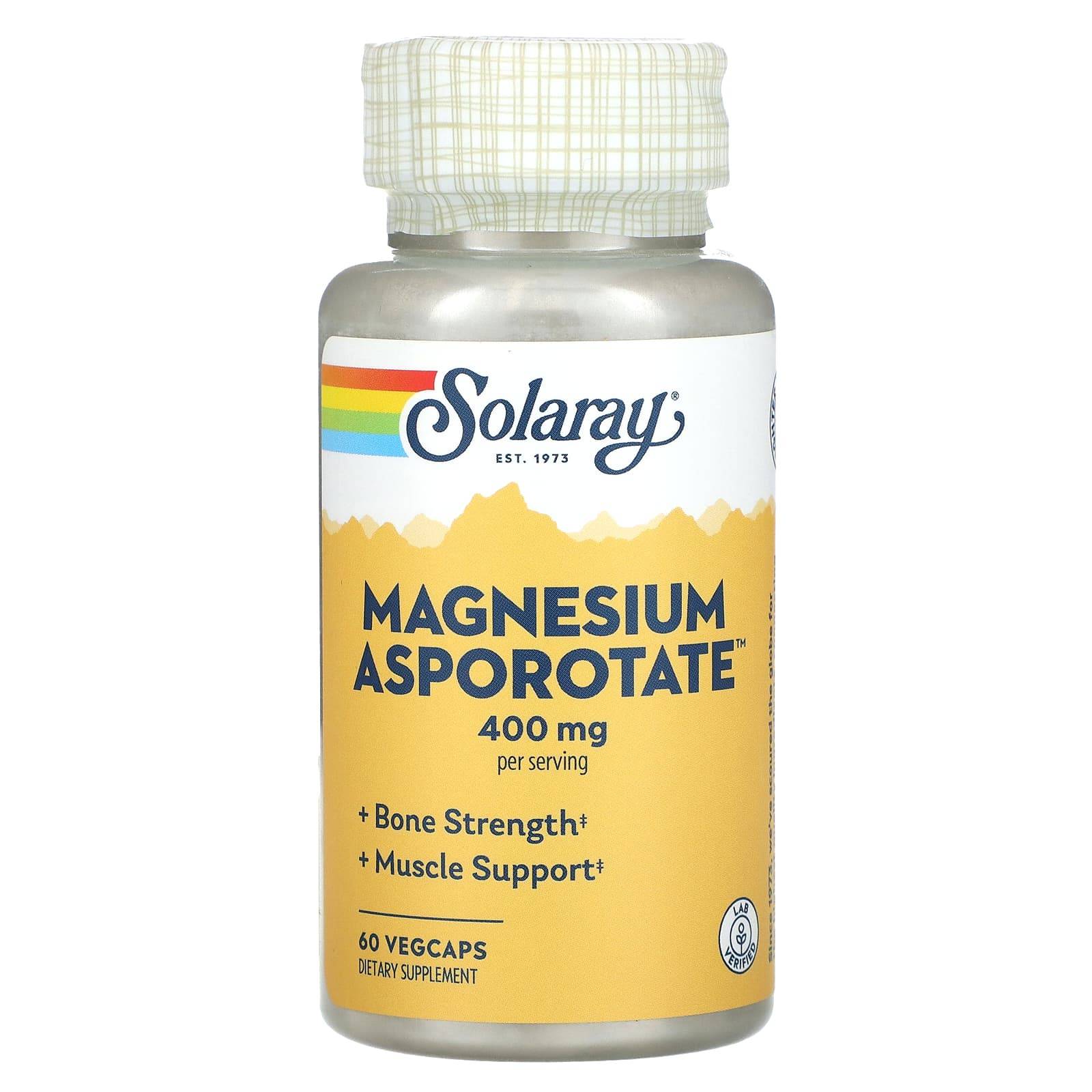 Solaray, Magnesiumasporotat, 400 mg, 60 vegetariska kapslar (200 mg per kapsel)
